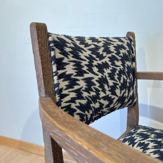 Art Deco Armchair in Limed Oak by De Coene Fères, 1935 For Sale - Image 15 of 18