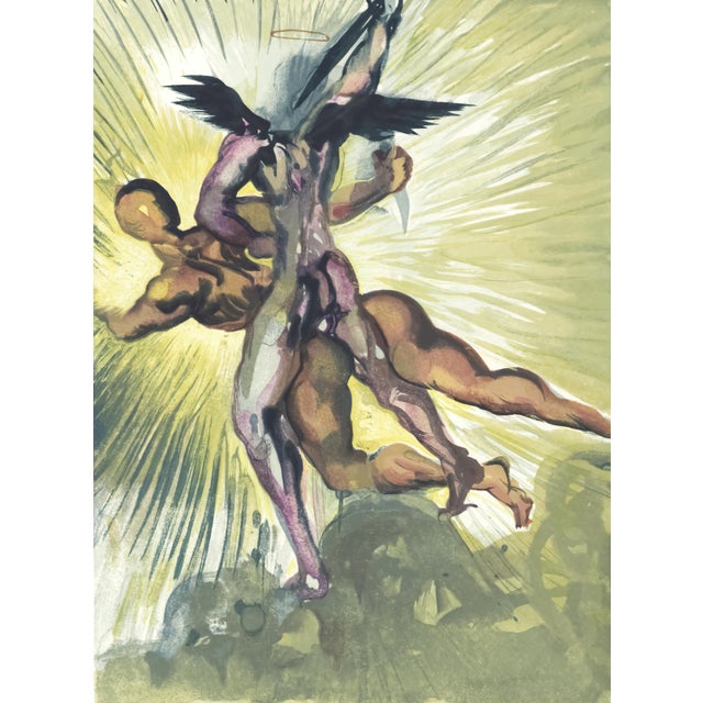 Abstract 1963 Dalí Divine Comedy Engraving Purgatoire Chant 8 "Les Gardiens De La Vallée Des Princes" (The Guardians of the Valley of Princes) For Sale - Image 3 of 9