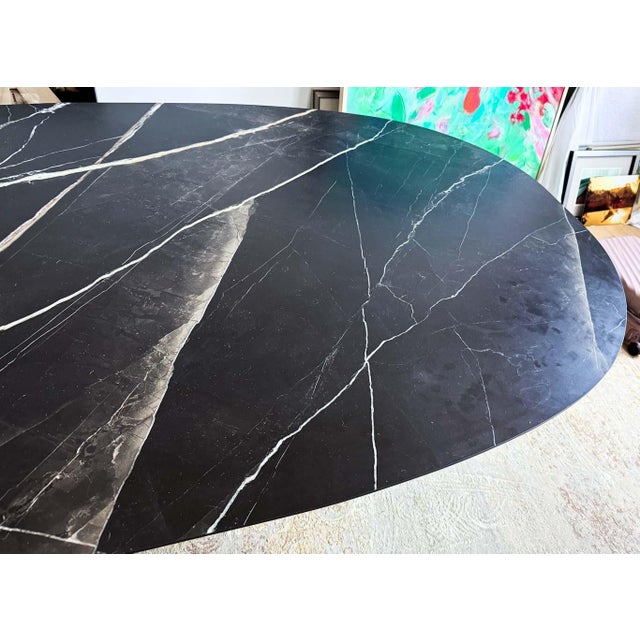 Wood Italian "Juice" Dining Table by Miniforms With Back Calacatta Oval Top For Sale - Image 7 of 10