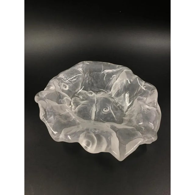 Art Deco Frosted Glass Bowl with Shells and Fossil, 1930s For Sale - Image 6 of 6