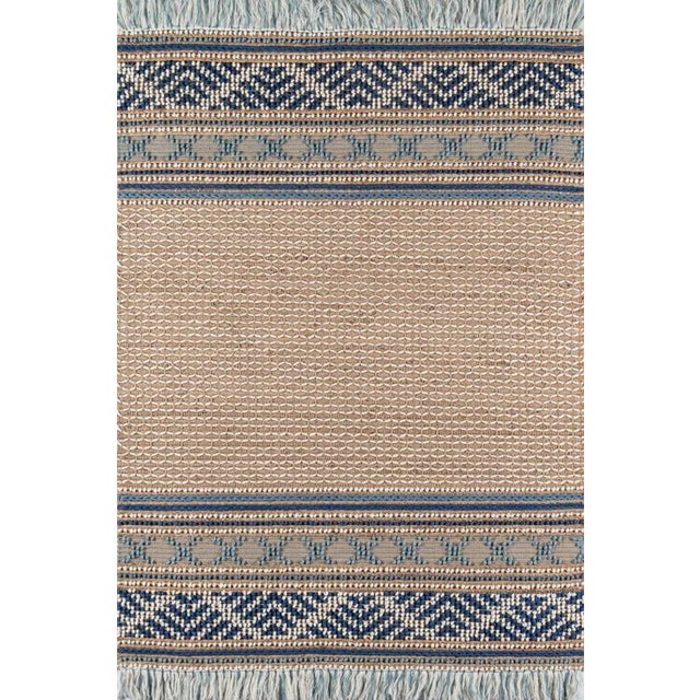Esme Blue Hand Woven Area Rug 5' X 7' For Sale