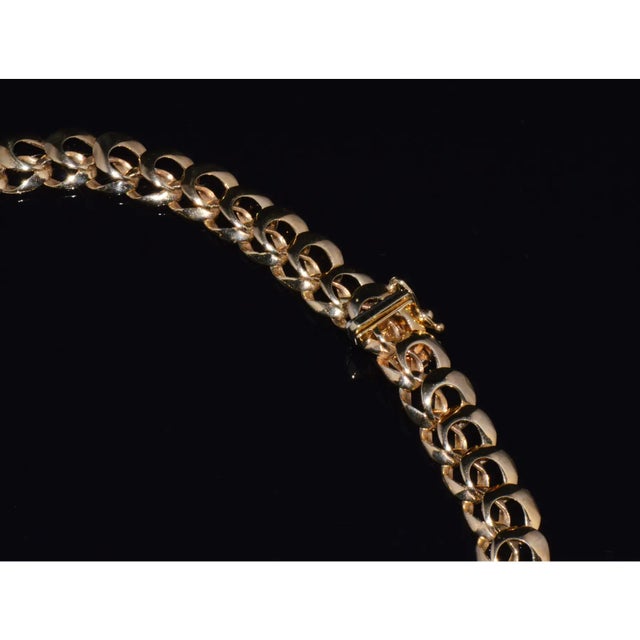 Mid-Century Modern Vintage Rasner Italian 14k Solid Gold Swirl Links Chain Collar Stacking Necklace For Sale - Image 3 of 11