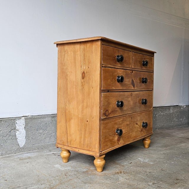 Farmhouse Antique English Pine Honey Tone Dresser Chest of Drawers - 1870 For Sale - Image 3 of 10