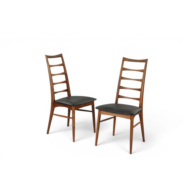 Mid-Century Modern Mid 20th Century Set of Six Attributed to Niels Koefoed "Lis" Ladderback Dining Chairs in Rosewood For Sale - Image 3 of 8