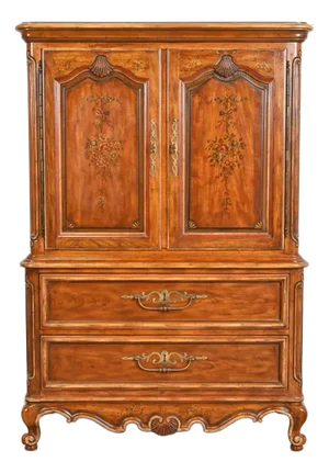 Drexel Heritage French Provincial Louis XV Carved Walnut Gentleman's Chest