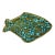 Mid-Century 17" California Pottery Green & Blue Drip Glazed Fish Serving Platter For Sale