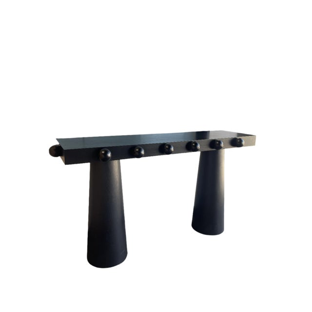 Dot Modern Black Console Table With Sculptural Ball Design For Sale - Image 4 of 5