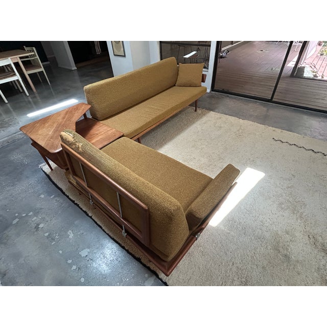 Vintage Danish MCM Peter Hvidt Minerva Sectional Sofa End Corner Table--3 Piece Set For Sale - Image 13 of 17