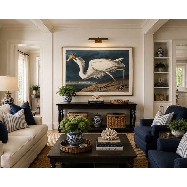 Not Yet Made - Made To Order Great White Heron, Vintage Art Print Reproduction From Birds of America by John James Audubon, 60" X 40" For Sale - Image 5 of 11