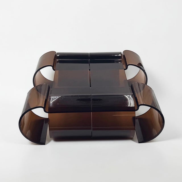 Plastic Vintage Modular Acrylic Glass Table, 1970s For Sale - Image 7 of 18