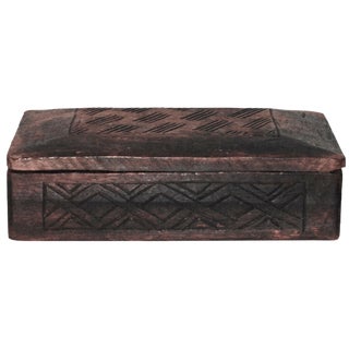 Carved African Storage Box For Sale