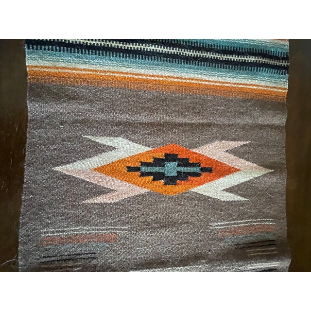 1920s Vintage New Mexico Large Brown 1930's Chimayo Weaving For Sale - Image 5 of 5