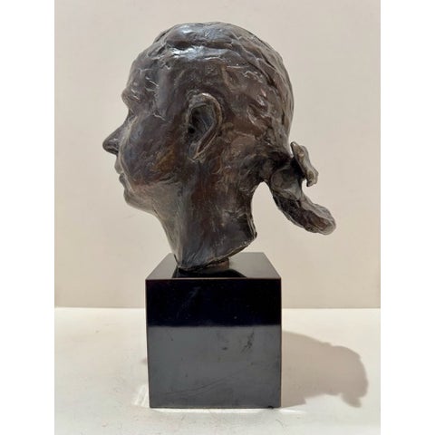1960s 1960s Larry Mohr Bronze Bust Sculpture Signed From Artist Estate For Sale - Image 5 of 10