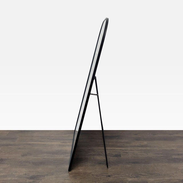 Modern Arched Standing Mirror With Metal Frame For Sale - Image 3 of 6