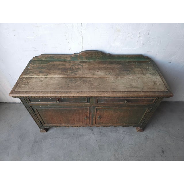 Wood Antique Rustic European Wabi Sabi Cabinet For Sale - Image 7 of 9