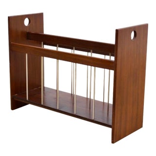 1960s Mid Century Teak Magazine Rack For Sale