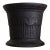 19th Century Black Cast Iron Mortar Jardiniere or Plant Holder For Sale