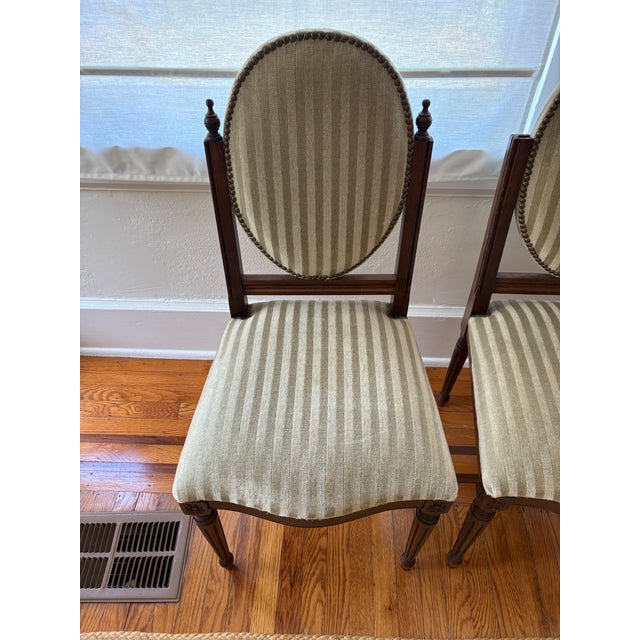 Wood Vintage 1930’s Mohair Set of 6 Dining Chairs For Sale - Image 7 of 12