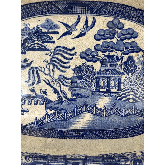 Antique English Blue Willow Bowl, 1810-1830 For Sale - Image 4 of 8