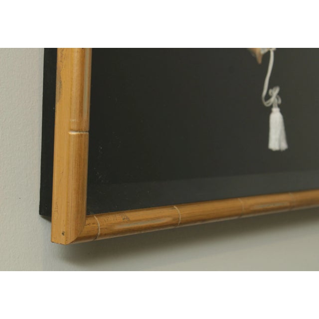 Paint Faux Bamboo Framed Vintage Japanese Fan For Sale - Image 7 of 13