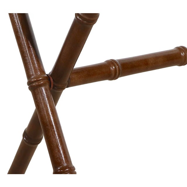 Folding Valet Stand in Bamboo With Strapping Supports For Sale - Image 4 of 10
