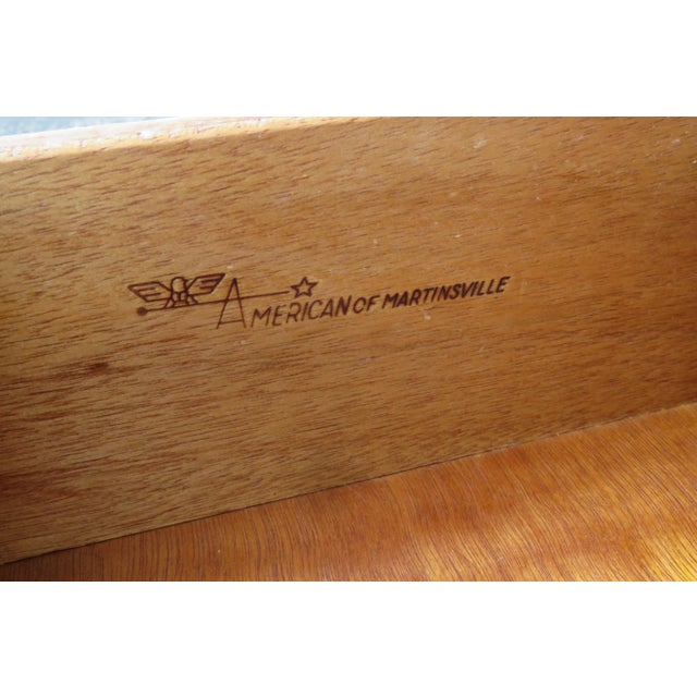 Late 20th Century American of Martinsville Hollywood Regency Bamboo Long Sideboard Dresser 6121 For Sale - Image 5 of 16