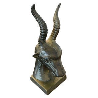 Brass Ram Head Bookend For Sale