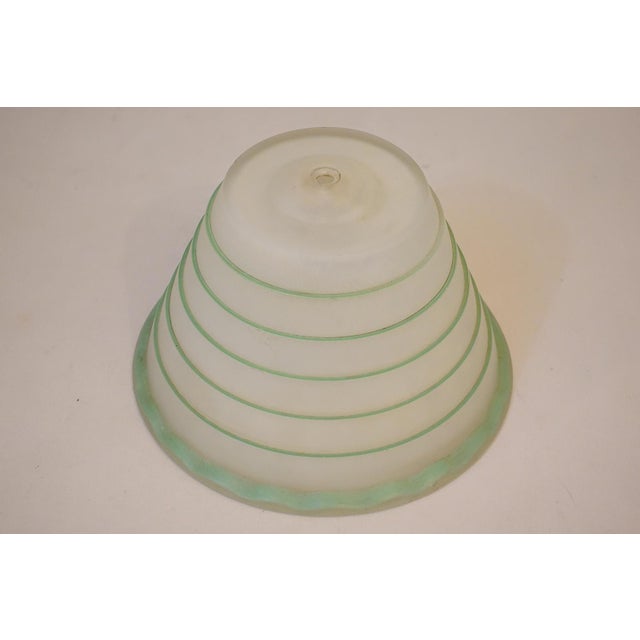 1939 Art Deco Streamline Stepped Frosted Green Art Glass Table Lamp For Sale - Image 10 of 12
