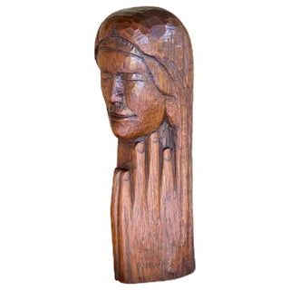 French Wood Sculpture, 1950s For Sale