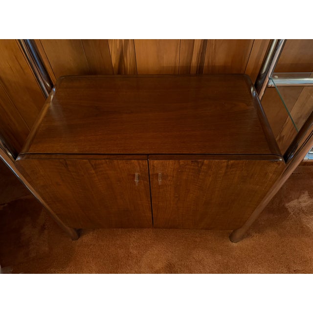 Brown Founders Walnut, Chrome and Glass Shelving Unit, Jack Cartwright For Sale - Image 8 of 15