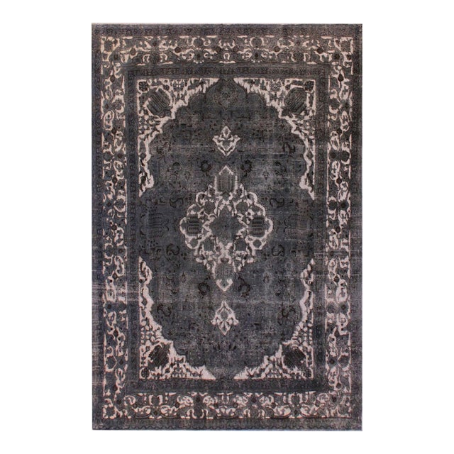 Persian Vintage Gray/Tan Wool Rug - 8'2'' X 11'8'' For Sale