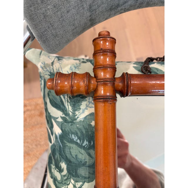 Antique French Faux Bamboo Wall Mirror, Petite Turned Wood Frame #2 of 3 Listed For Sale In Little Rock - Image 6 of 16