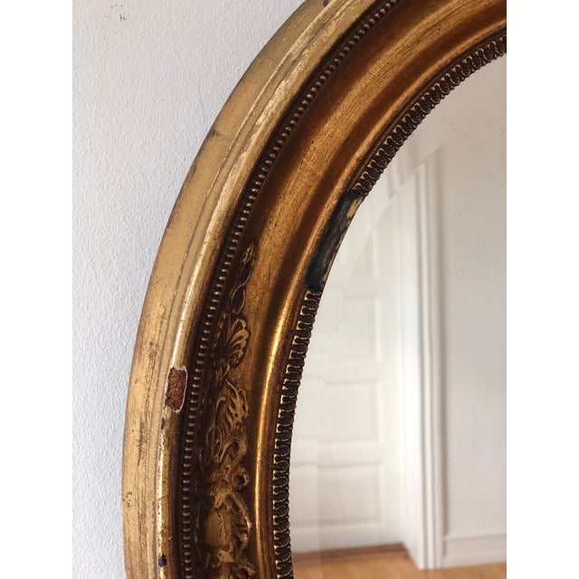 Antique French Oval Giltwood Mirror – Late 19th Century For Sale - Image 6 of 8
