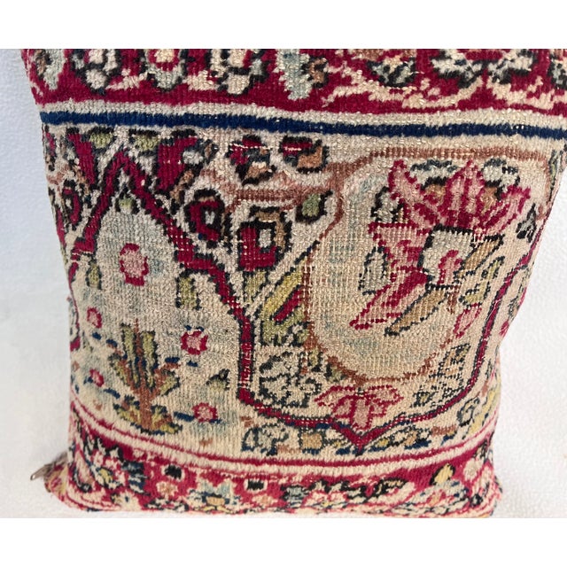 Traditional Pillow Upholstered With Antique Rug For Sale - Image 3 of 6