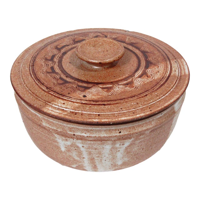 1990s Signed Hand-Thrown Studio Pottery Steam Pot With Lid For Sale