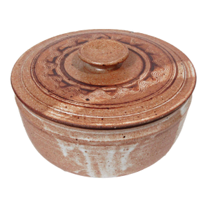 1990s Signed Hand-Thrown Studio Pottery Steam Pot With Lid