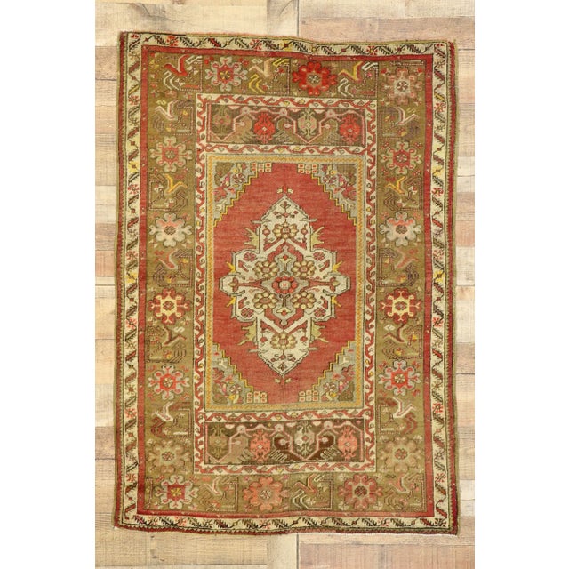 Vintage Mid-Century Turkish Oushak Accent Rug - 3′6″ × 5′ For Sale - Image 9 of 9