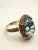 Blue Bochic "Orient" Natural Ruby & Blue Topaz Ring Set In 18K Gold & Silver For Sale - Image 8 of 12