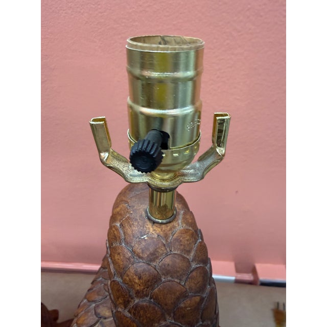 Vintage Wood Koi/Dolphin Lamps, a Pair, Hand Carved, Mid 20th Century For Sale In Orlando - Image 6 of 10