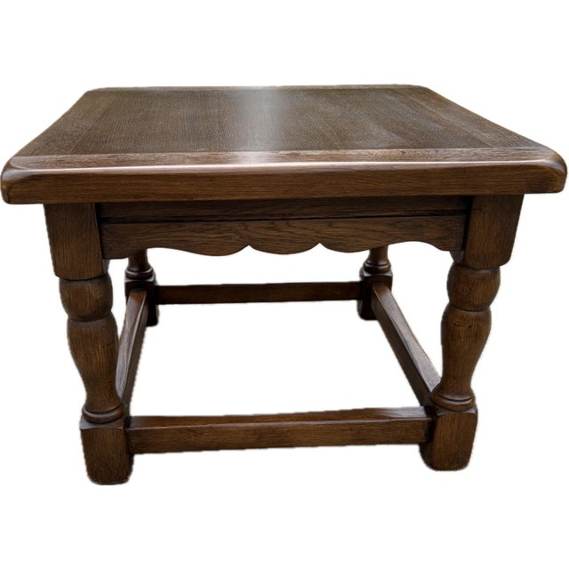 Wood Solid Wood European Side or End Table For Sale - Image 7 of 7