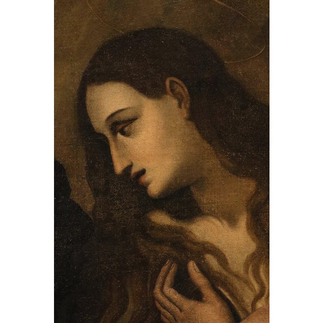 Follower of Luca Cambiaso, Penitent Mary Magdalene, 1600s, Oil on Canvas For Sale - Image 11 of 15