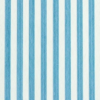 Sample - Schumacher Edwin Stripe Narrow Wallpaper in Ocean For Sale