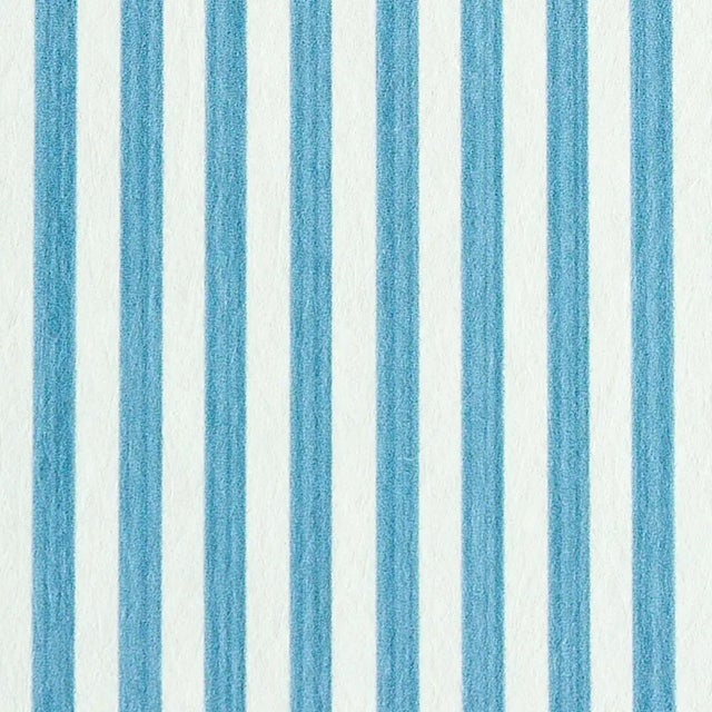 Sample - Schumacher Edwin Stripe Narrow Wallpaper in Ocean For Sale