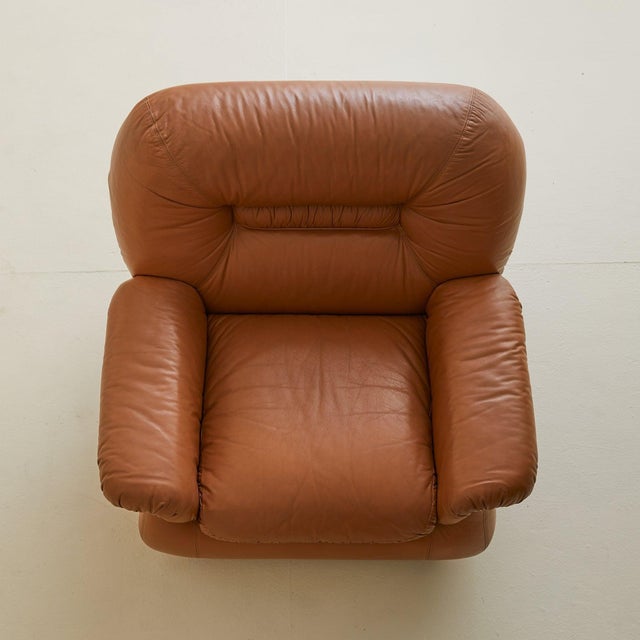 Italian Italian Cognac Leather Lounge Chair, 1960s - 2 Available For Sale - Image 3 of 18
