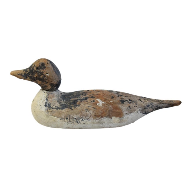 Farmhouse Antique Rustic Primitive Farmhouse Carved Duck Decoy For Sale - Image 3 of 6