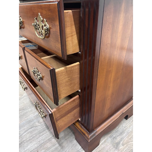 Brown Vintage Broyhill Premier Four Drawer Bachelor’s Chest Nightstand For Sale - Image 8 of 10