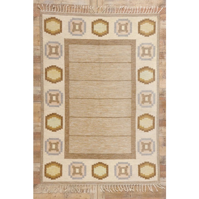 Ingegerd Silow Swedish Scandinavian Rollakan Rug - 05'05 X 07'09 For Sale - Image 9 of 9