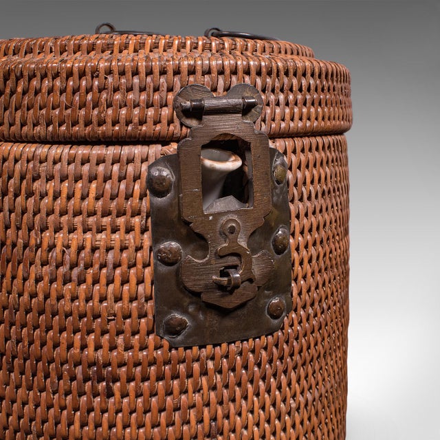 1920s Small Antique Decorative Teapot, Oriental, Ceramic Chá Pot, Wicker Case For Sale - Image 12 of 12