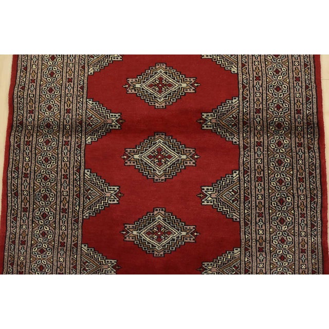 2020s Bokhara Jaldar Rug 3’1” X 5’2” Red Wool Tribal Hand-Knotted Oriental Carpet For Sale - Image 5 of 11