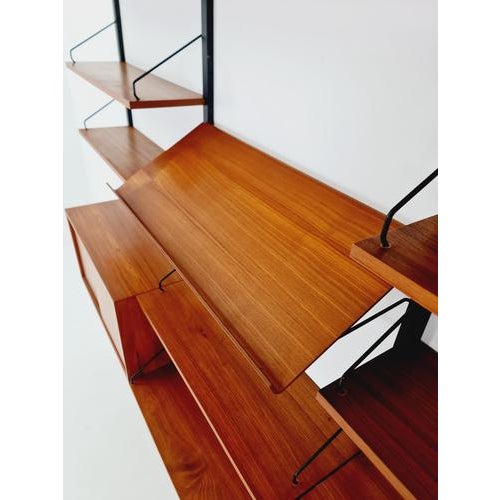 Large Mid-Century Modern Danish Teak Wall Unit by Poul Cadovius for Cado, Denmark, 1960s For Sale - Image 5 of 18